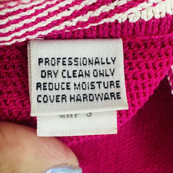 St. John Vintage Pink Santana Knit Long Sleeve Button Side Turtle Neck Sweater M - Picture 4 of 9